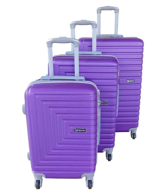 SMTE 3 Piece Mooistar 28 inch Travel Luggage Suitcase Bag Set - Purple with keychain