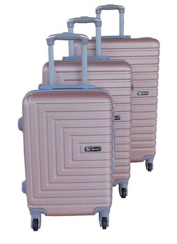 SMTE 3 Piece Mooistar 28 inch Travel Luggage Suitcase Bag Set - Rose Gold with keychain