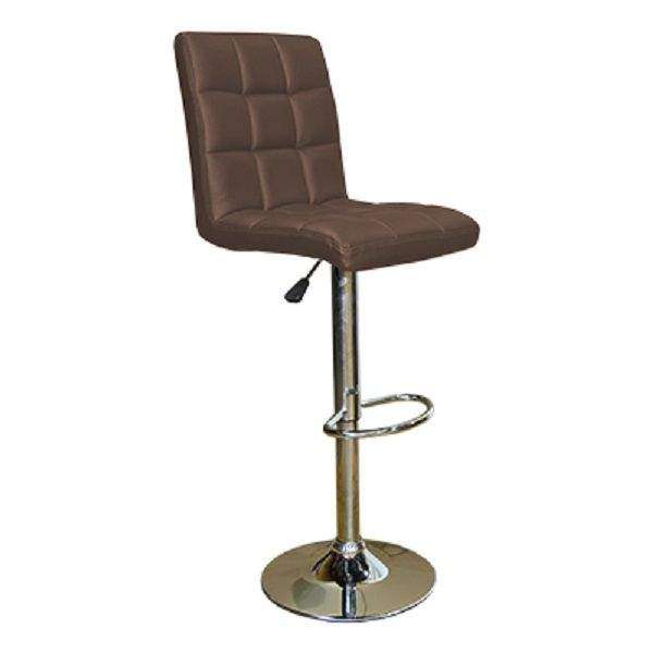 SMTE Imprezza Faux leather barstool - Block design - Brown with keychain