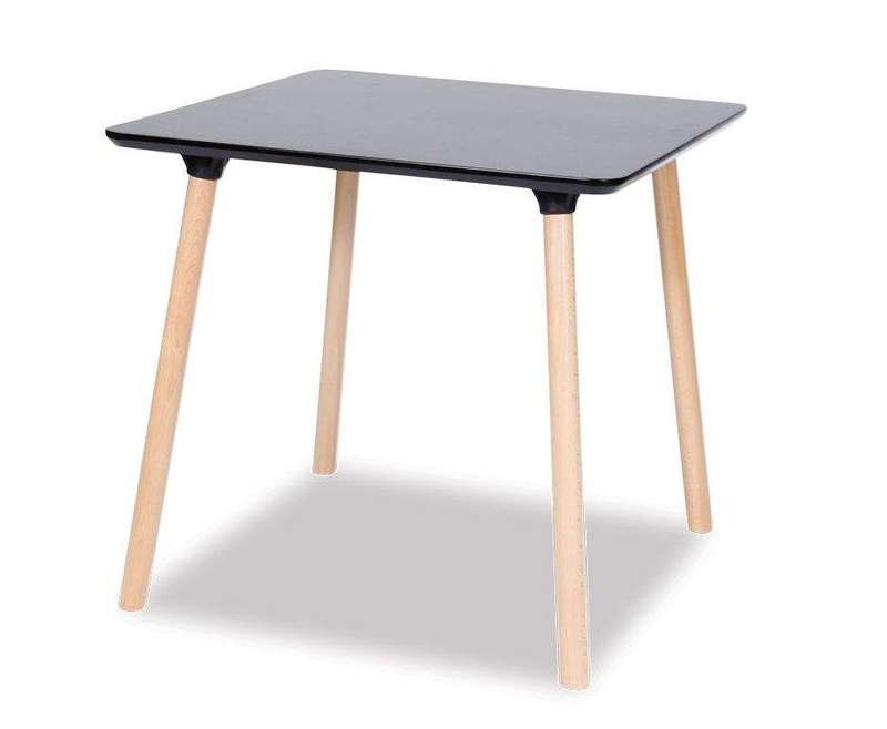 SMTE Florence Dining and Workplace Table (80?80 cm) - Black with keychain