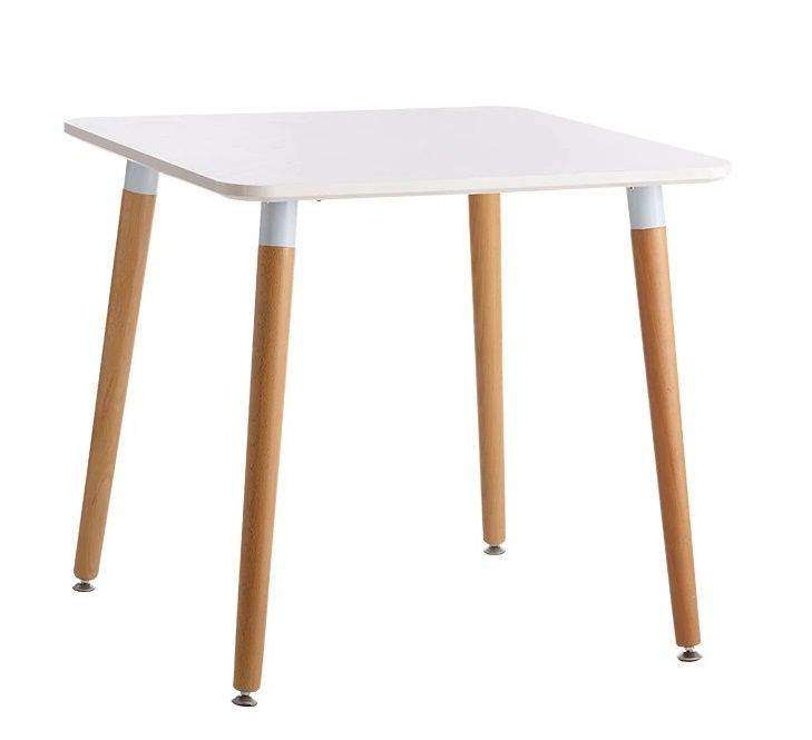 SMTE Florence Dining and Workplace Table (80?80 cm) - White with keychain
