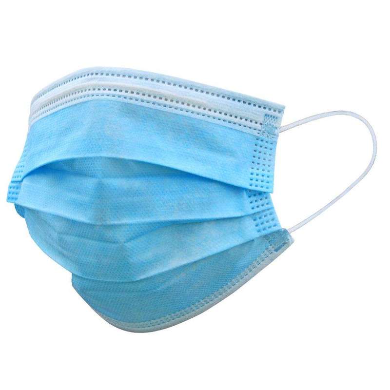 SMTE Face Mask - Disposable Protective - Pack of 100 - Blue with keychain