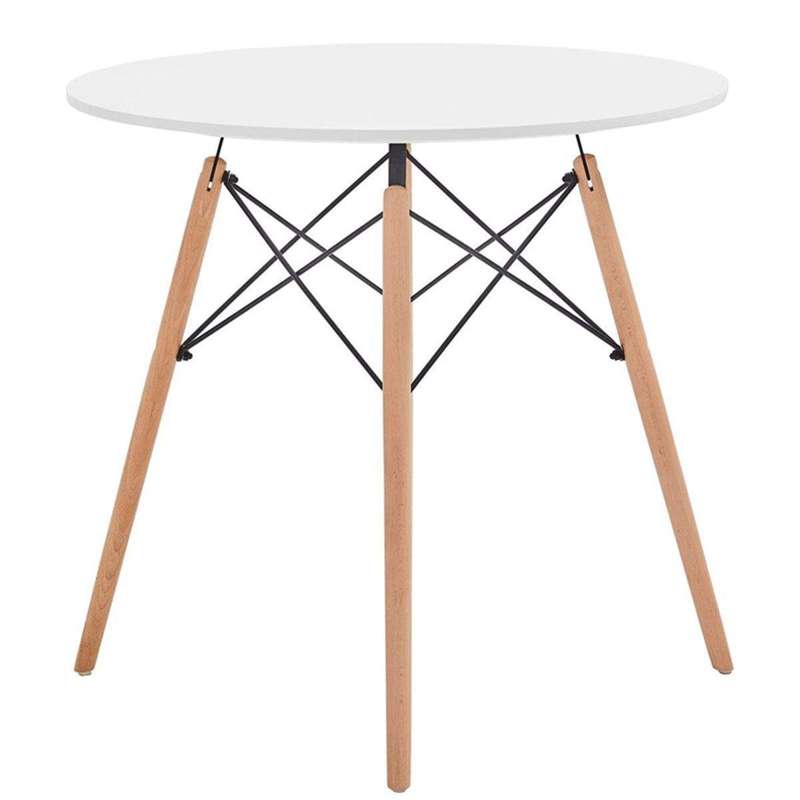 SMTE Heartdeco Modern Mid Century Round Kitchen Dining Side Table with keychain