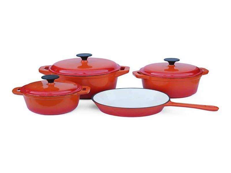 SMTE Fine Living - Double Cast Iron Pot Set - Set of 7 with keychain