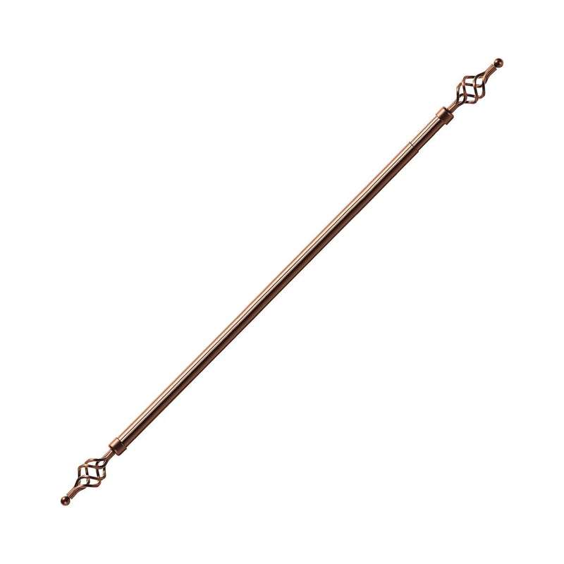 SMTE Dmart Expandable Curtain Rod With Twisted Cage Finial - 2m - Broze with keychain