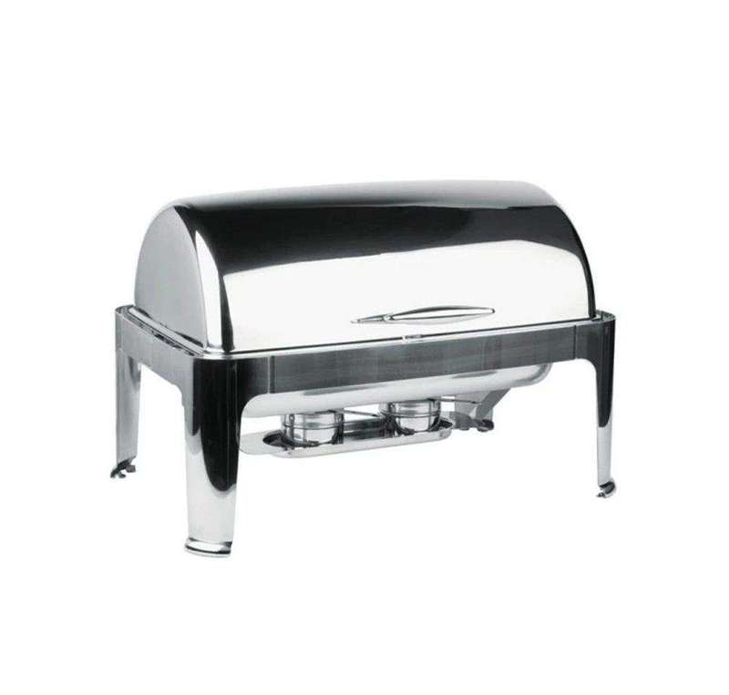 SMTE Rectangular Roll Top Stainless Steel Chafing Dish with keychain