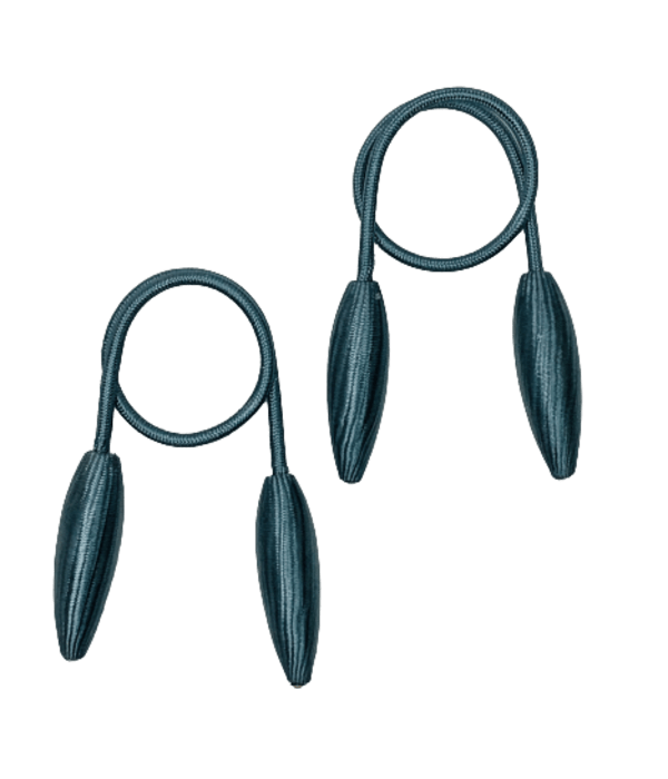 SMTE 2PC Fine Twist Wrap Curtain Tiebacks - Blue with keychain