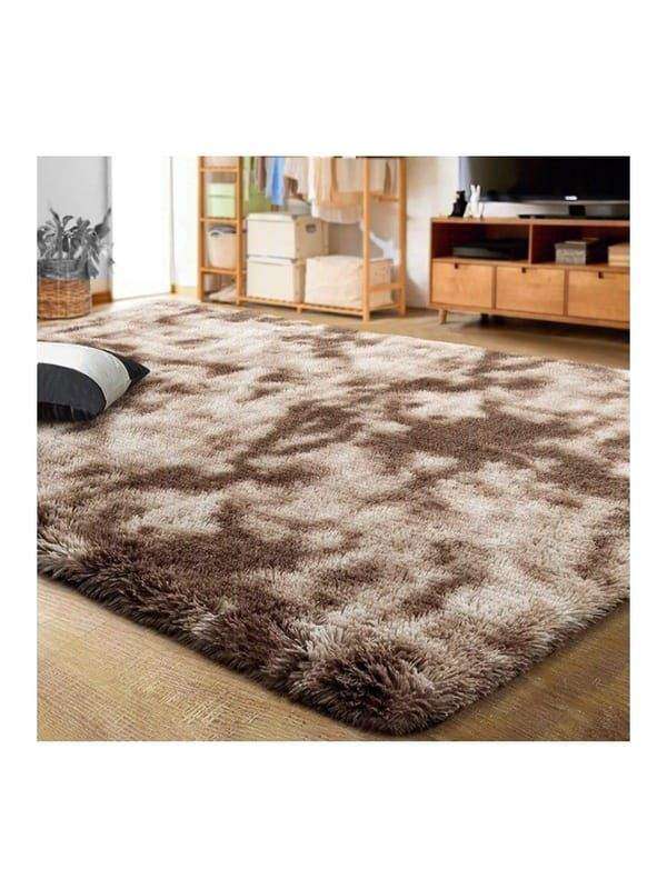 SMTE Soft Shaggy Rug - Dark Brown with keychain