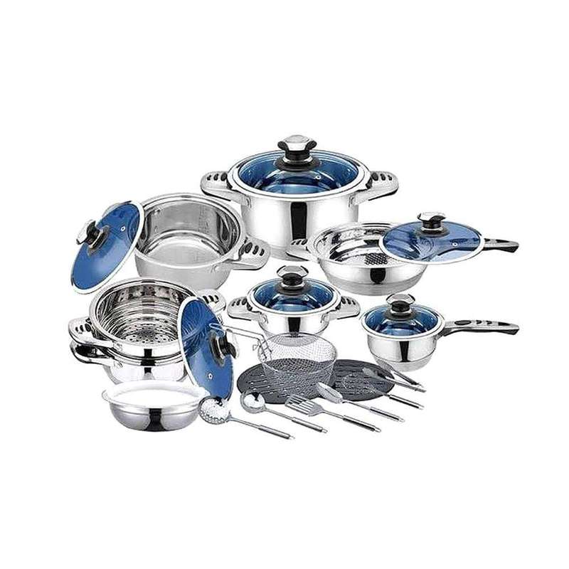 SMTE DH - 30 Piece Stainless Steel 7 Layer Capsuled Bottom Cookware Set with keychain