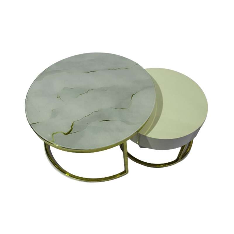 SMTE GB Marble Coffee Table Set with keychain