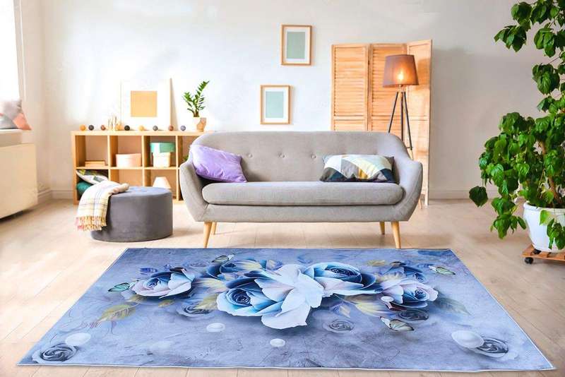 SMTE 200cm x 150cm - Modern Printed 3D Geometric Design Area 40 Rug with keychain