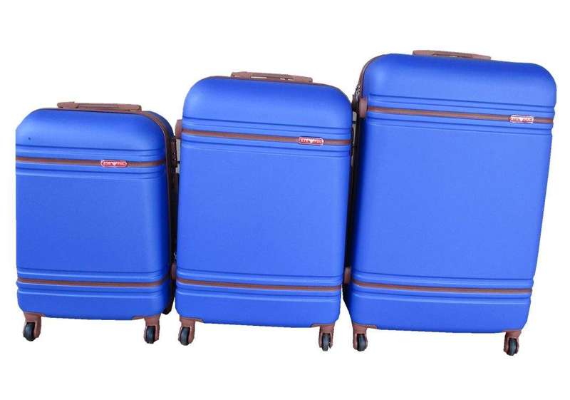 SMTE 3 Piece Nexco Travel Luggage Bag Set - Blue with keychain