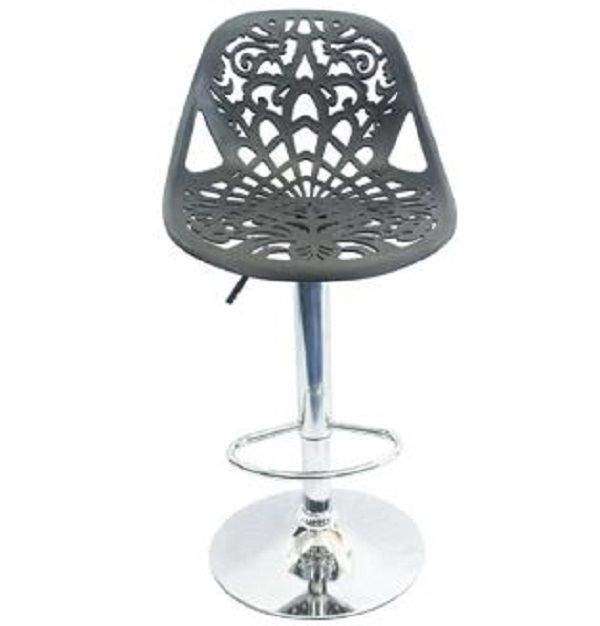 SMTE Reena Floral Barstool / Patio stools - Black with keychain