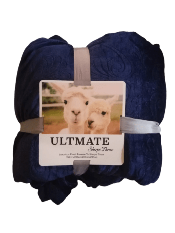 SMTE Ultimate Sherpe Throw - Blue with keychain