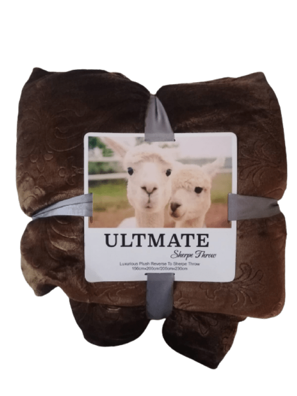 SMTE Ultimate Sherpe Throw - Brown with keychain