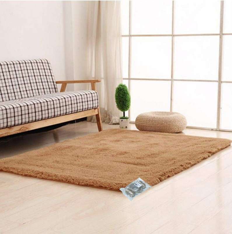 SMTE New Large Premium Heavy Duty Fluffy Carpet/Rug & Complementary SMTE Tieback - Beige with key...