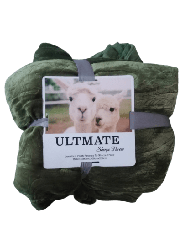SMTE Ultimate Sherpe Throw - Green with keychain