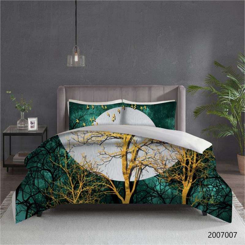 SMTE 5 Piece Quilt Set Nature Bedspread Set with keychain