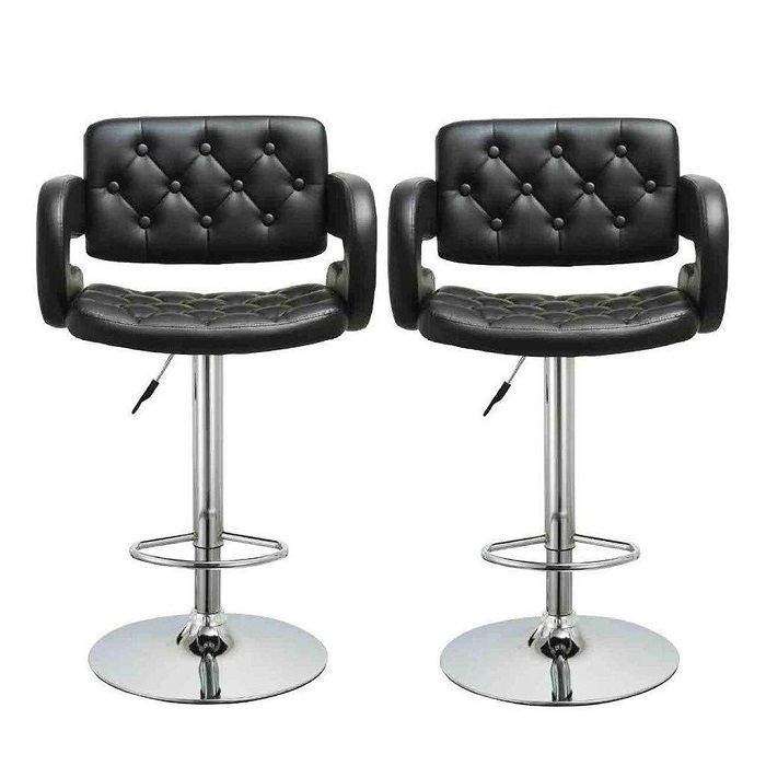 SMTE GB Royal Luxury Leather Bar Stool-Set of 2 with keychain