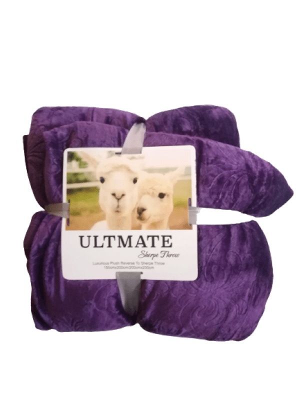 SMTE Ultimate Sherpe Throw - Purple with keychain