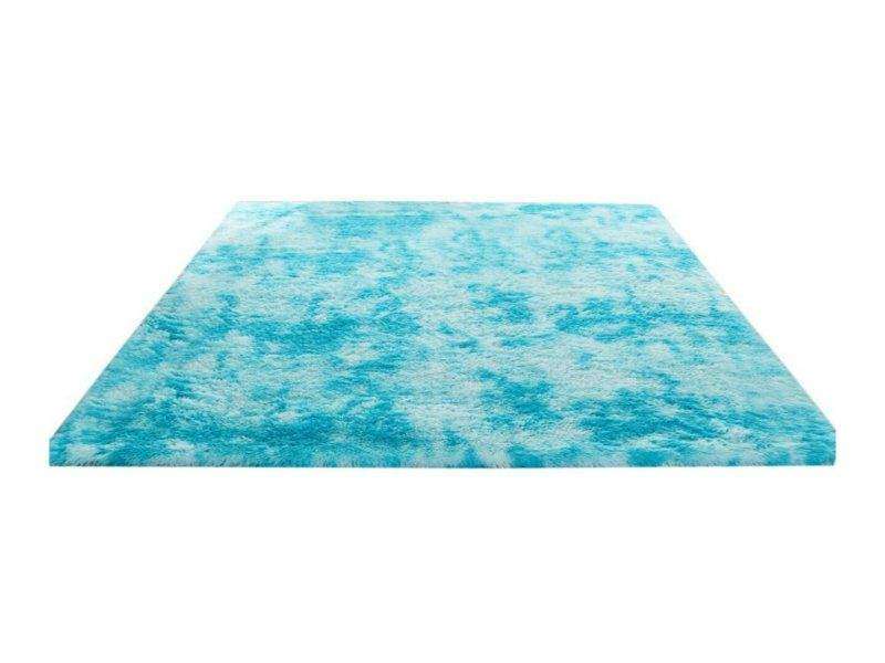 SMTE Soft Shaggy Fluffy Rug - Light Blue with keychain