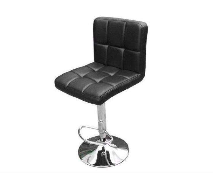 SMTE Barstool - Faux Leather High Back Swivel with Gas lift - Black with keychain