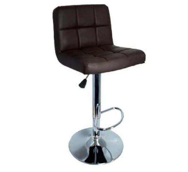 SMTE Barstool - Faux Leather High Back Swivel with Gas lift - Brown with keychain