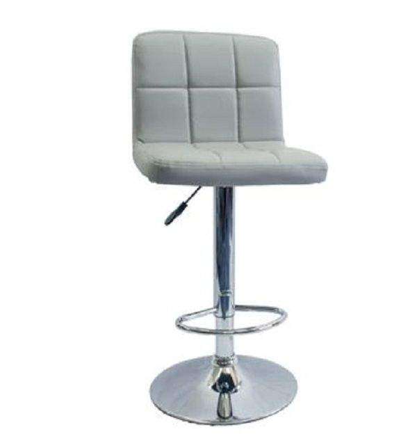 SMTE Barstool - Faux Leather High Back Swivel with Gas lift - Grey with keychain