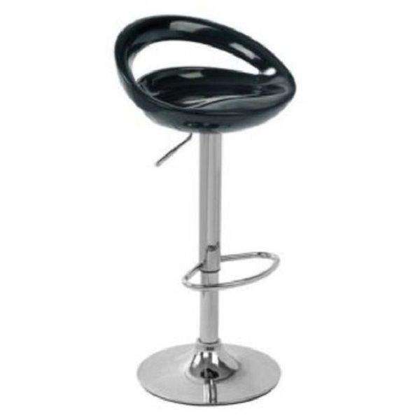 SMTE Barstools - Glossy Cut Out with Gas-Lift - Set of 2 - Black with keychain