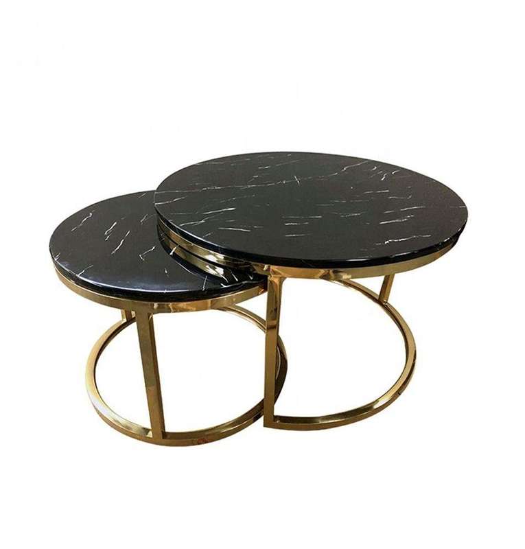 SMTE MC - Black Marble Nested Tables with keychain