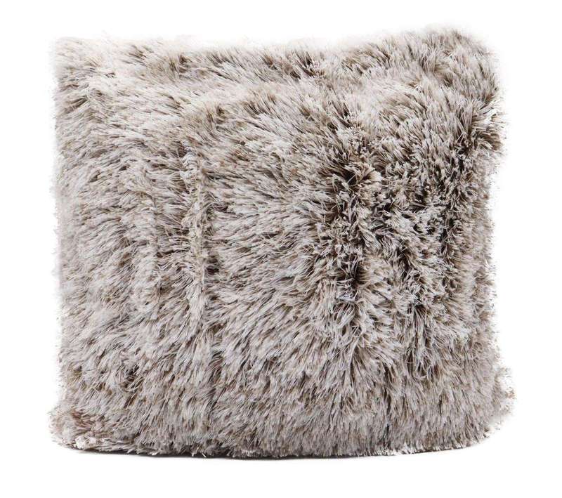 SMTE Colorful Faux Fur Cushion - Brown with keychain