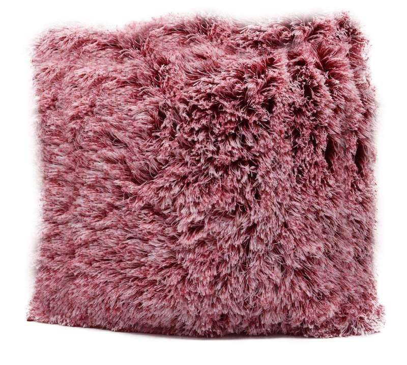 SMTE Colorful Faux Fur Cushion - Pink with keychain