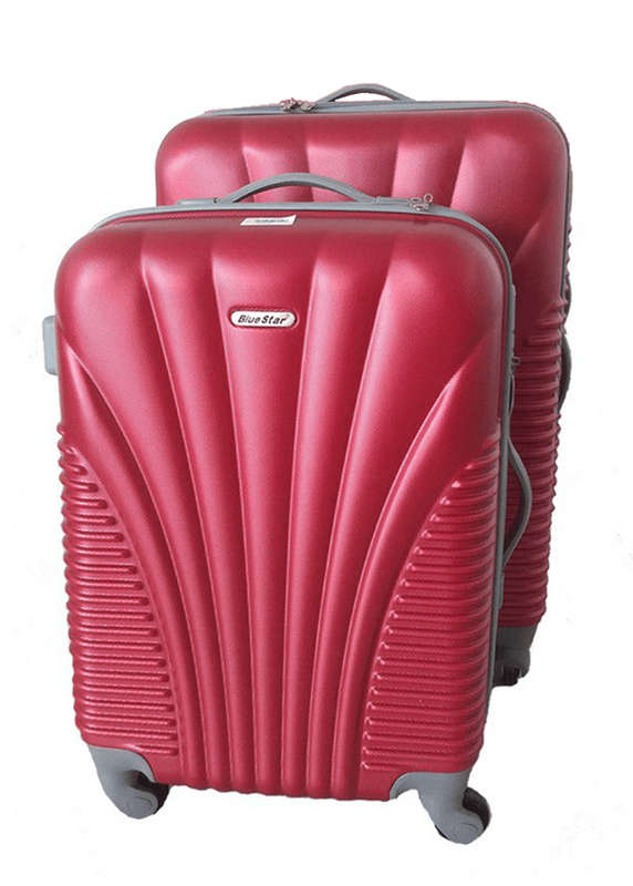 SMTE 2 Piece Blue Star Luggage Set - Red with keychain