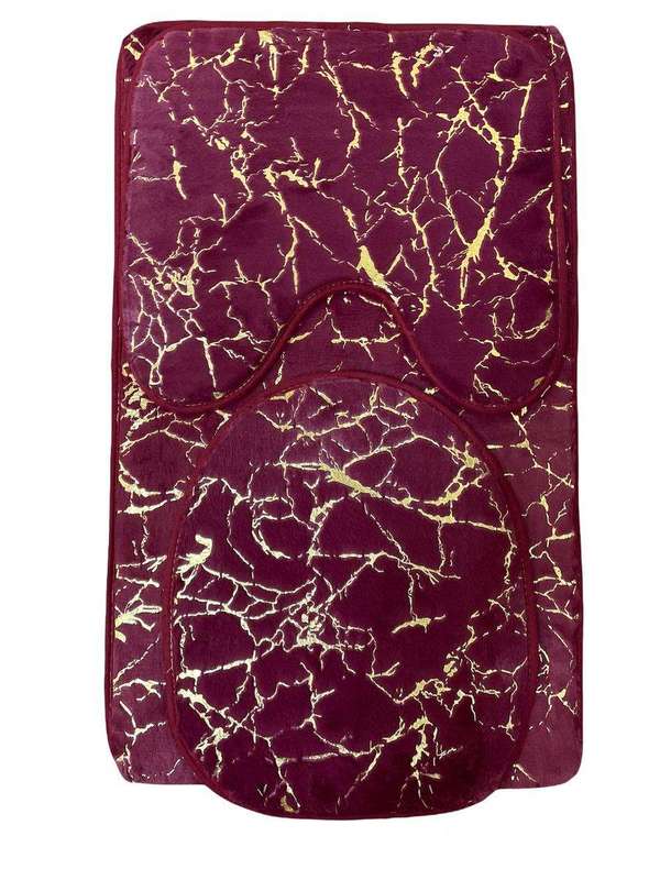 SMTE Marble Design Bathroom Mats Set with keychain