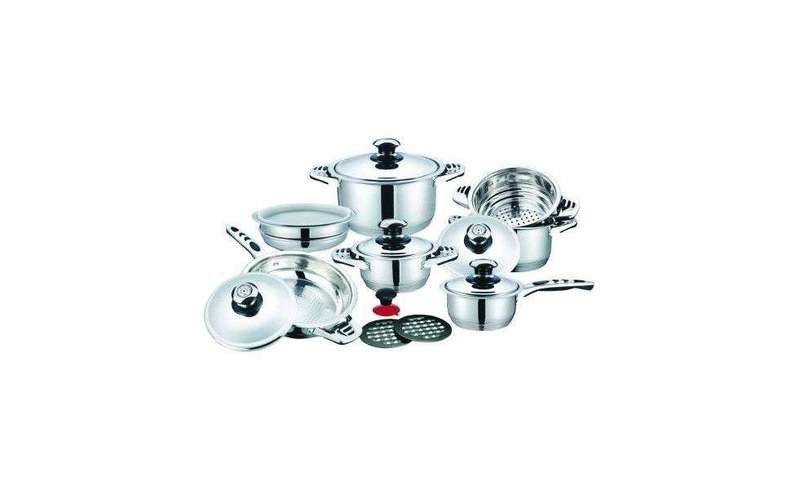SMTE 21 Piece High Quality Dolphin Stainless Steel Cookware Set with keychain