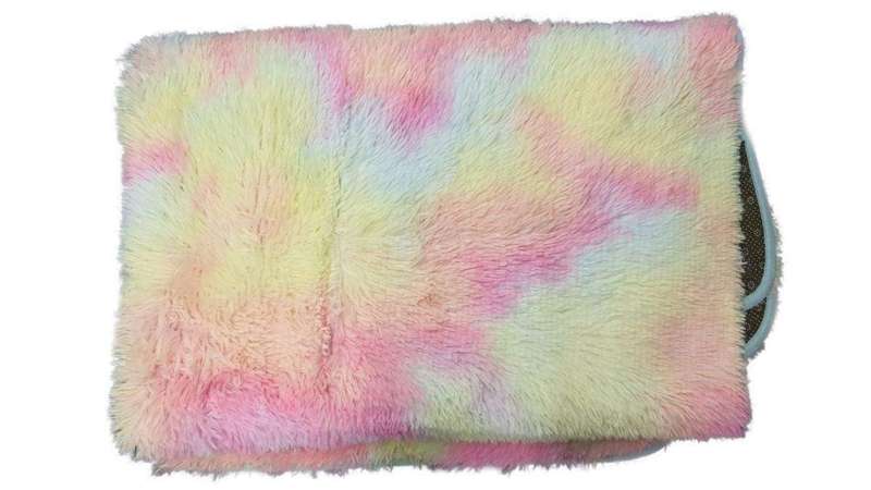 SMTE Fluffy Non Slip Rug 1.5 by 2 meter - Unicorn Rainbow with keychain