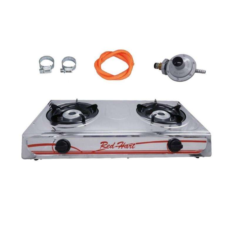 SMTE 2 - Plate Stainless Steel Gas Stove with Pipe and Regulator - with keychain