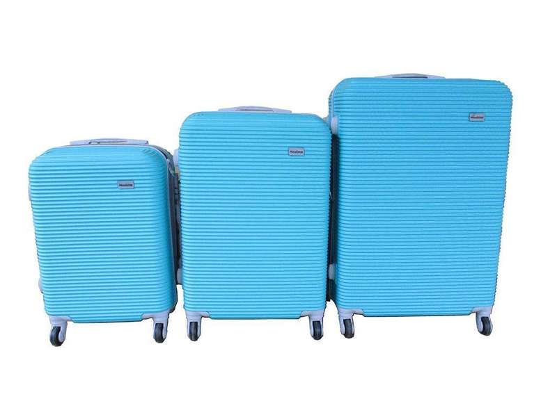 SMTE 3 Piece Hard Outer Shell Luggage Set - Green with keychain
