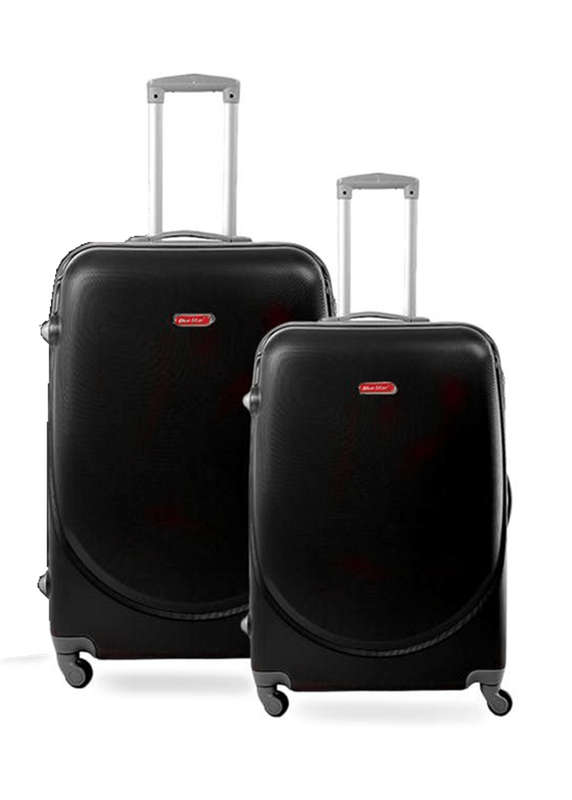 SMTE 2 Piece Lightweight Luggage Set - Black with keychain