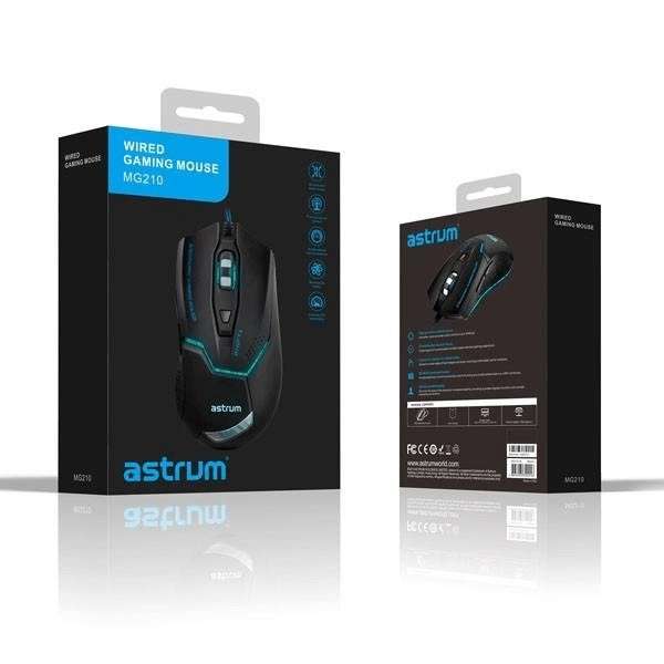 MOUSE GAMING MG210 LED RGB 3200DPI ASTRU