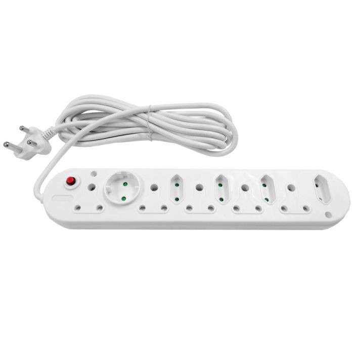 MULTI PLUG 5X16A 5X5A 5M CORD