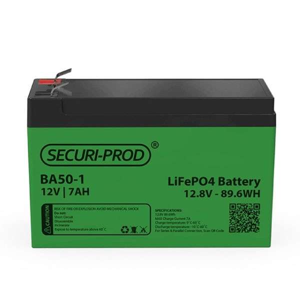 BATTERY 12V 7AH SECURI-PROD LITHUIM PO4