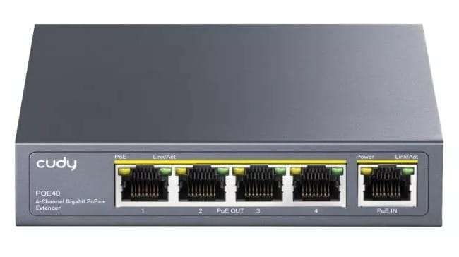 4 PORT POE SWITCH 60W EXTE NO PLUG POINT