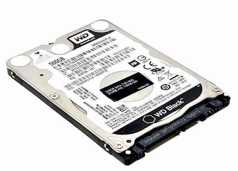 500G WESTERN DIGITAL BLACK 2.5"  -USED