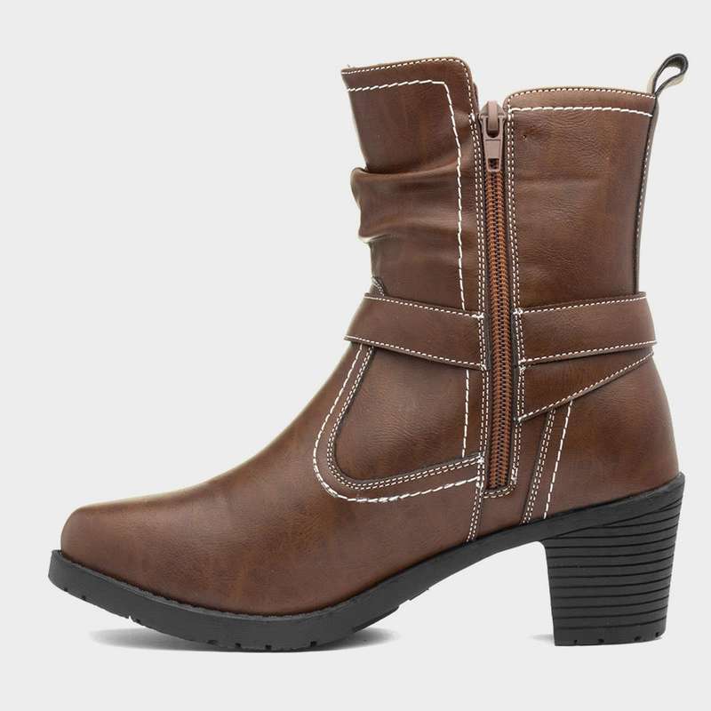Lilley Marie Womens Brown Heeled Boot