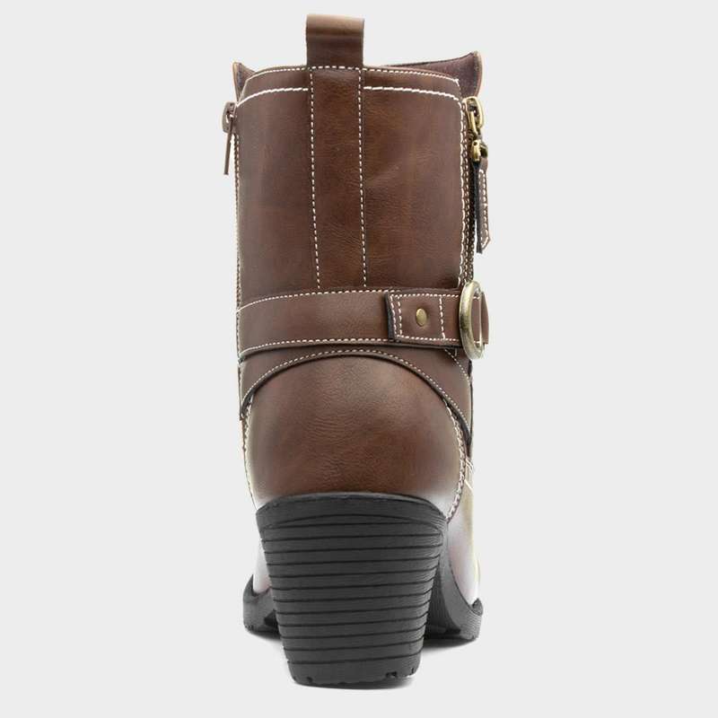 Lilley Marie Womens Brown Heeled Boot