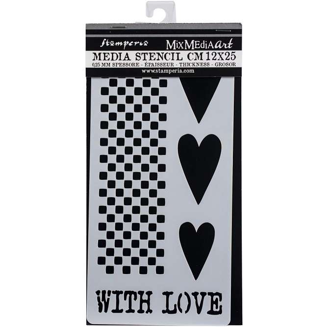 Stamperia Thick stencil 12X25 - Hearts