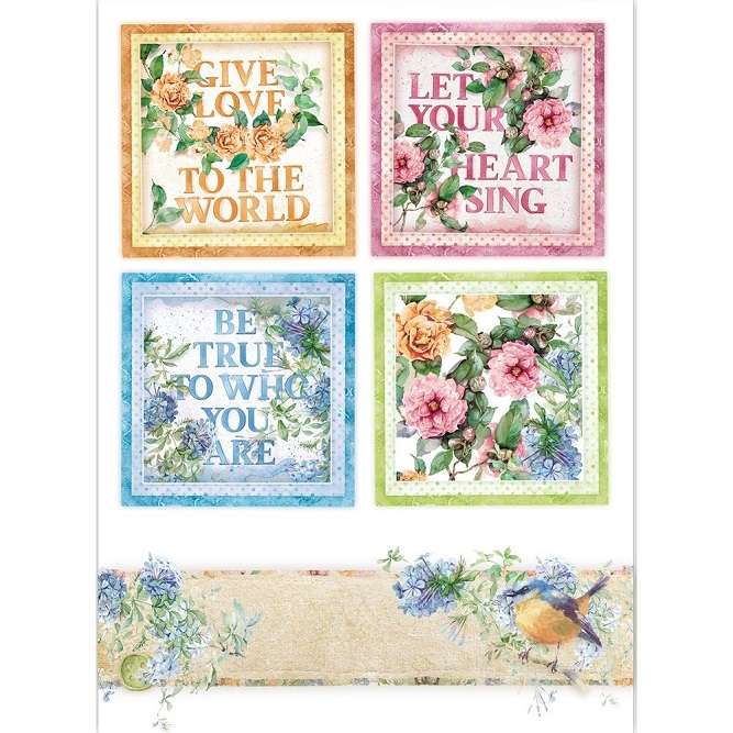 Stamperia Rice Paper - Flowers For You Cards