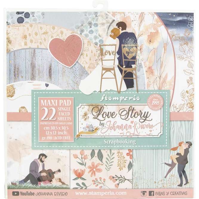 Stamperia pad 30x30 - Love Story x22