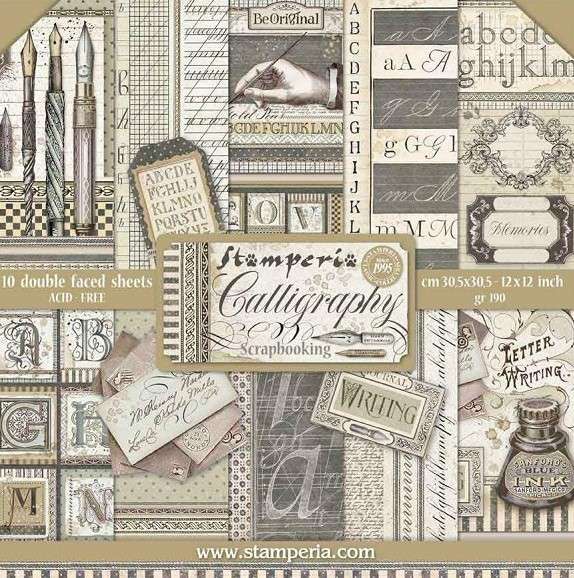 Stamperia pad 30x30 - Calligraphy